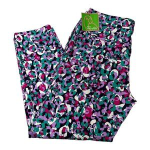Cappagallo Womens 10 Pants Abstract Floral Print Lightweight Vacation Straight